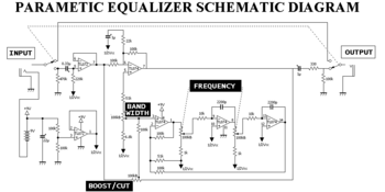 Parametric-Equalizer circuit diagram for eteltric-guitars