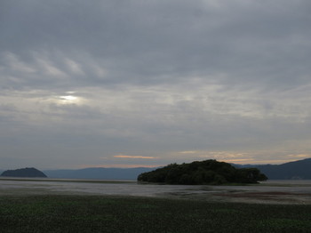 琵琶湖を眺める