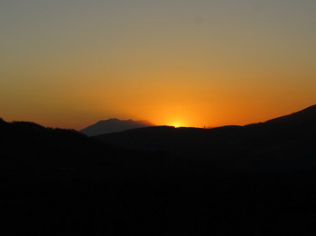 夕日の丘公園で日没を撮影