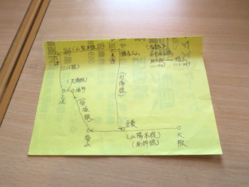 鉄道で出雲大社遠征の計画図