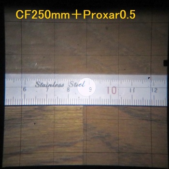 CF250mm＋Proxar0.5時のファインダー映像