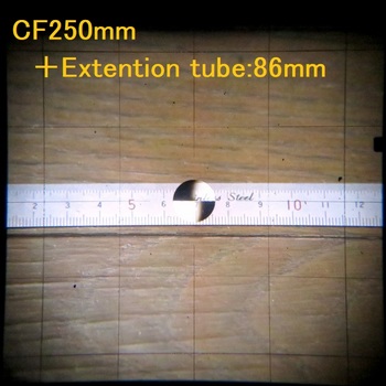 CF250mm+VariableExtentionTube85時のファインダー映像